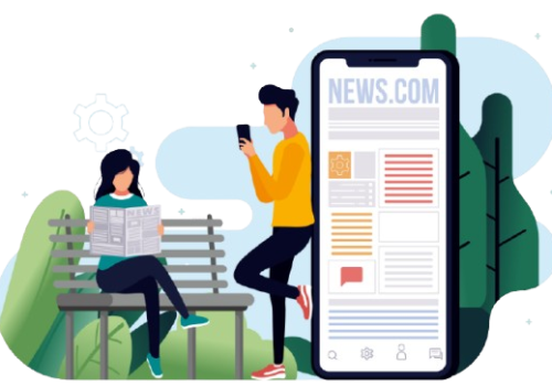ilustrasi reading article news